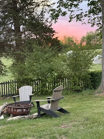 Sunset beyond the firepit