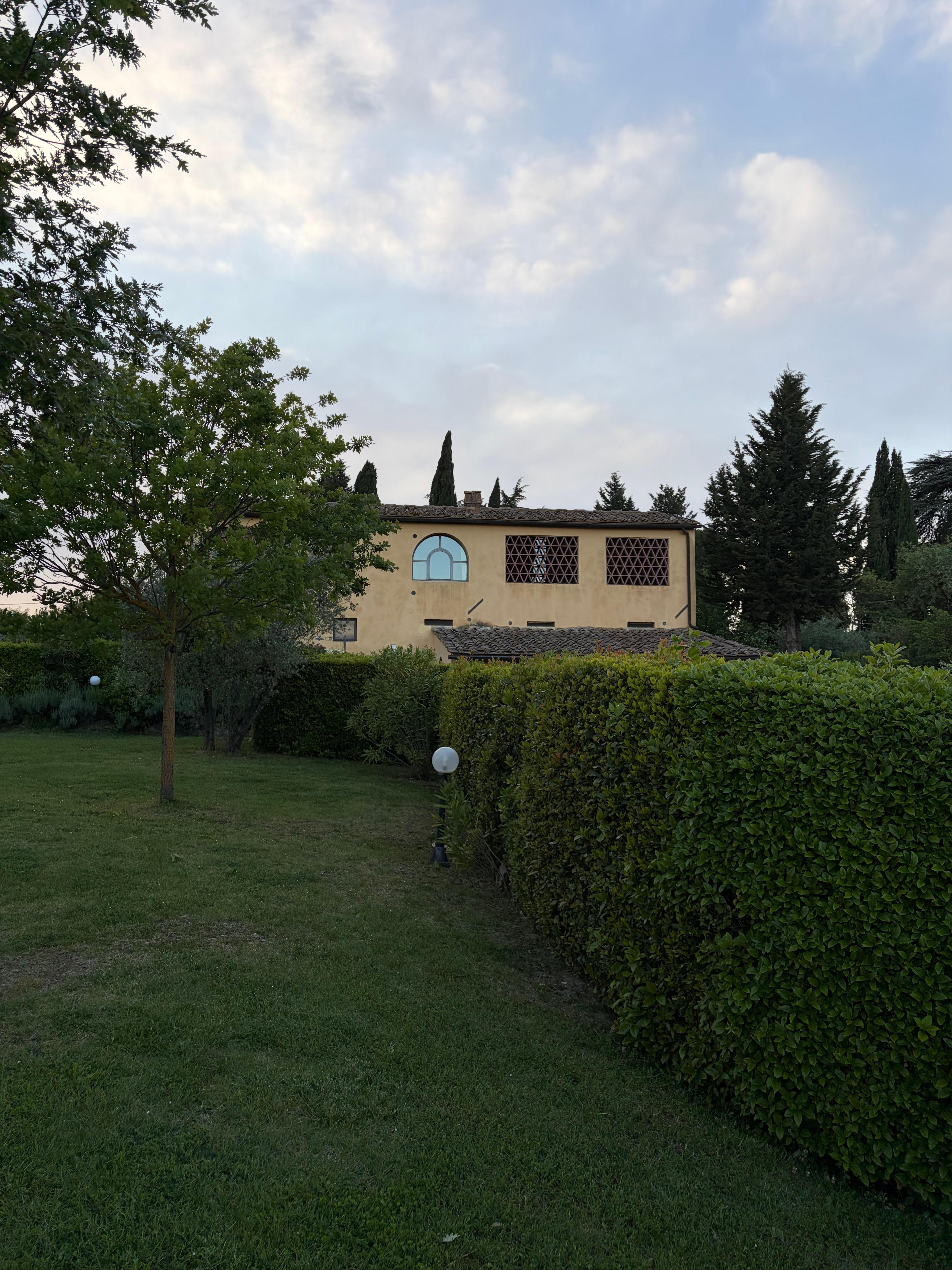 The outside of the house.