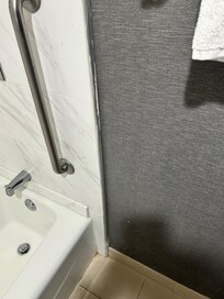 Mold & peeling wallpaper in the bathroom