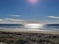 The beach opposite.