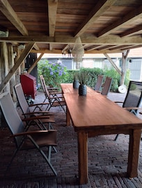 Breakfasts and dinner could be had in our sheltered outdoor room.