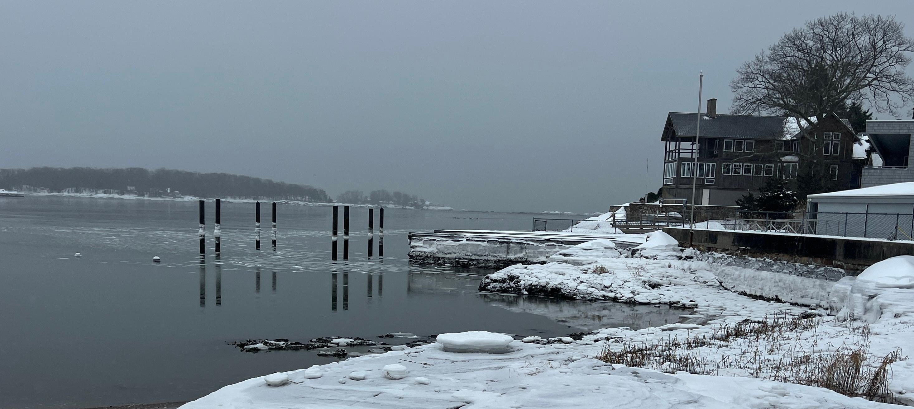 View at the nearby beach in the winter