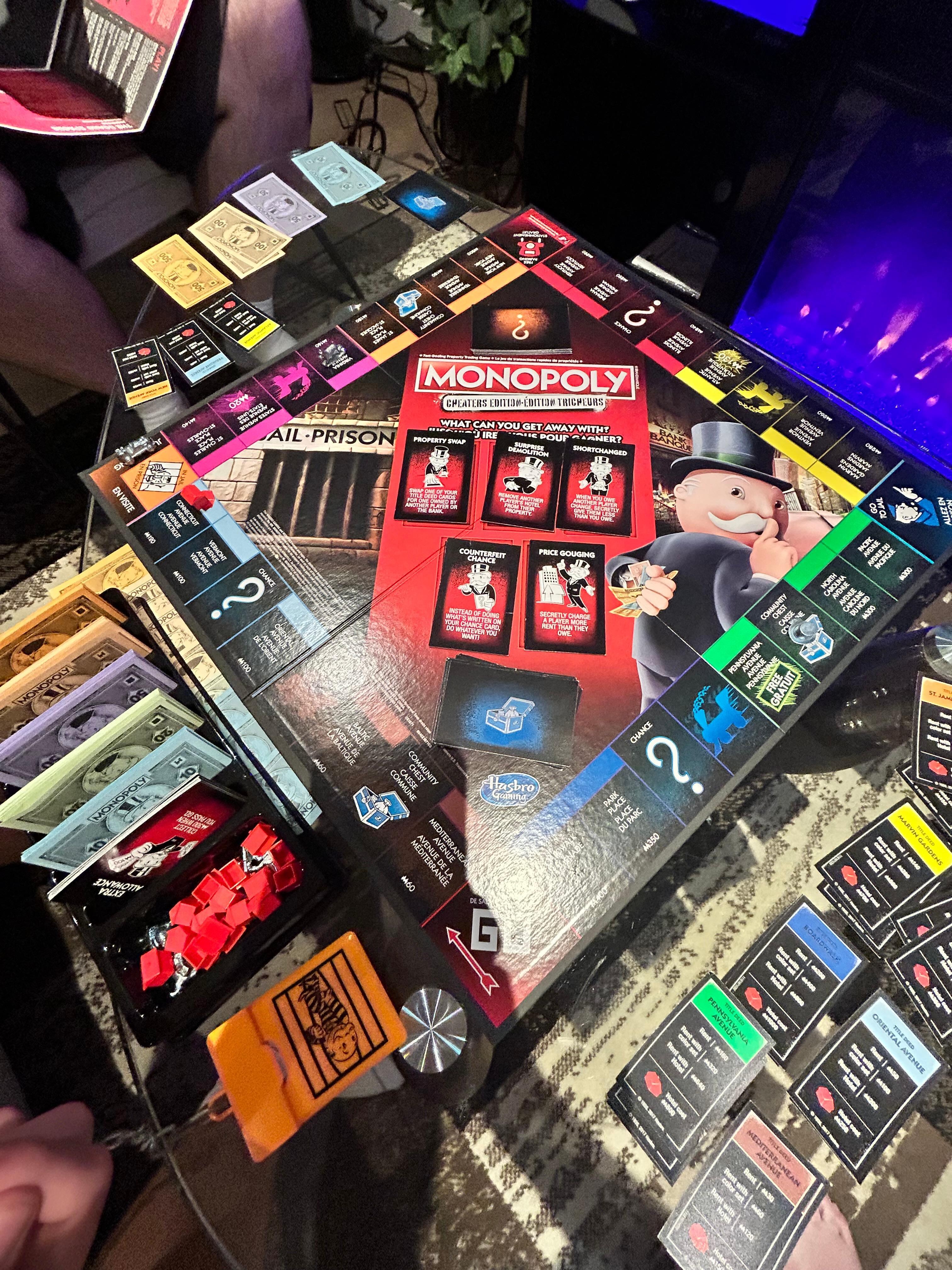 Scrabble, Netflix, Fireplace. 