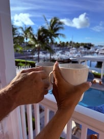 Coffee on balcony