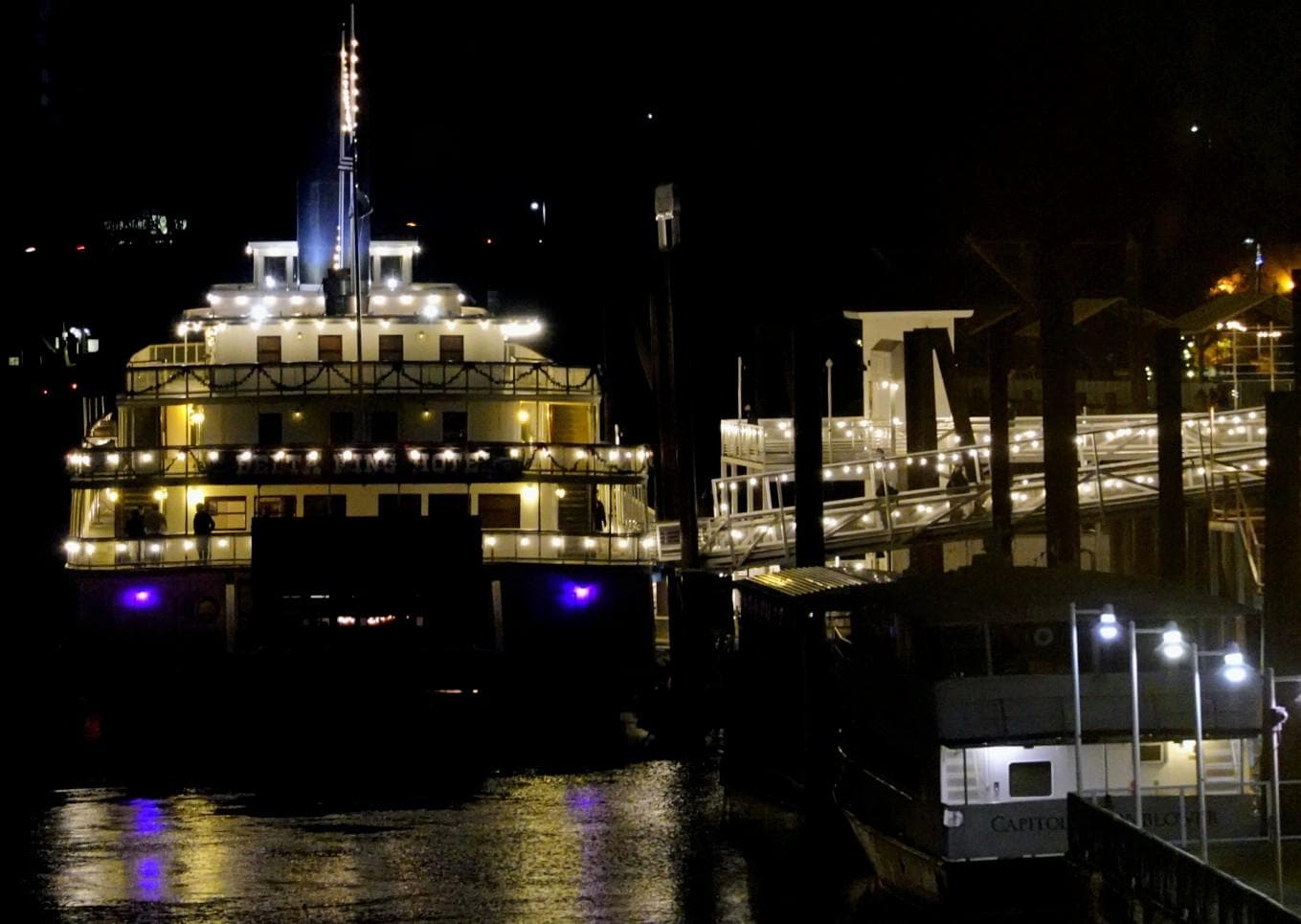 Rear of the steamship at night