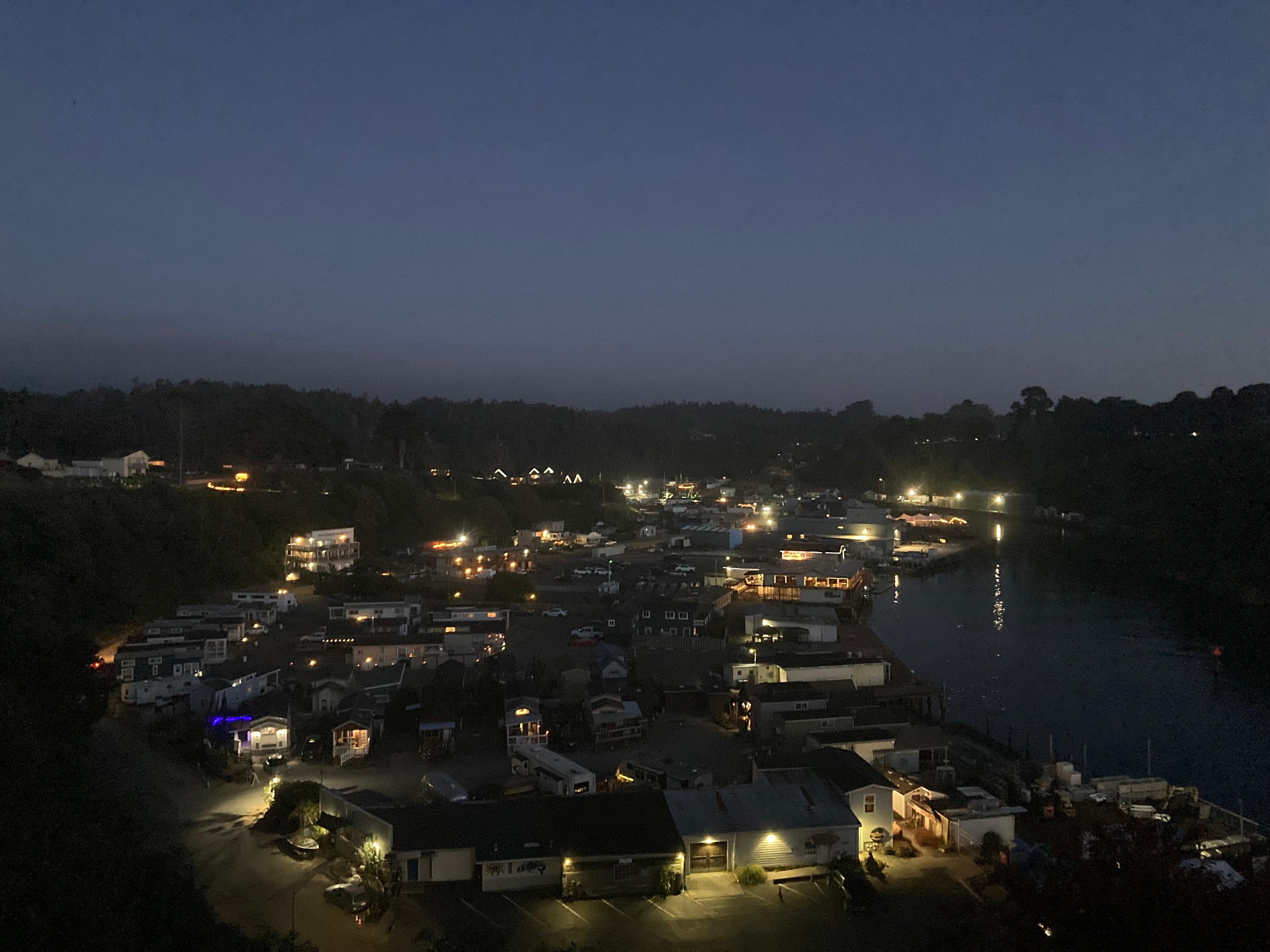 Noyo Harbor at night