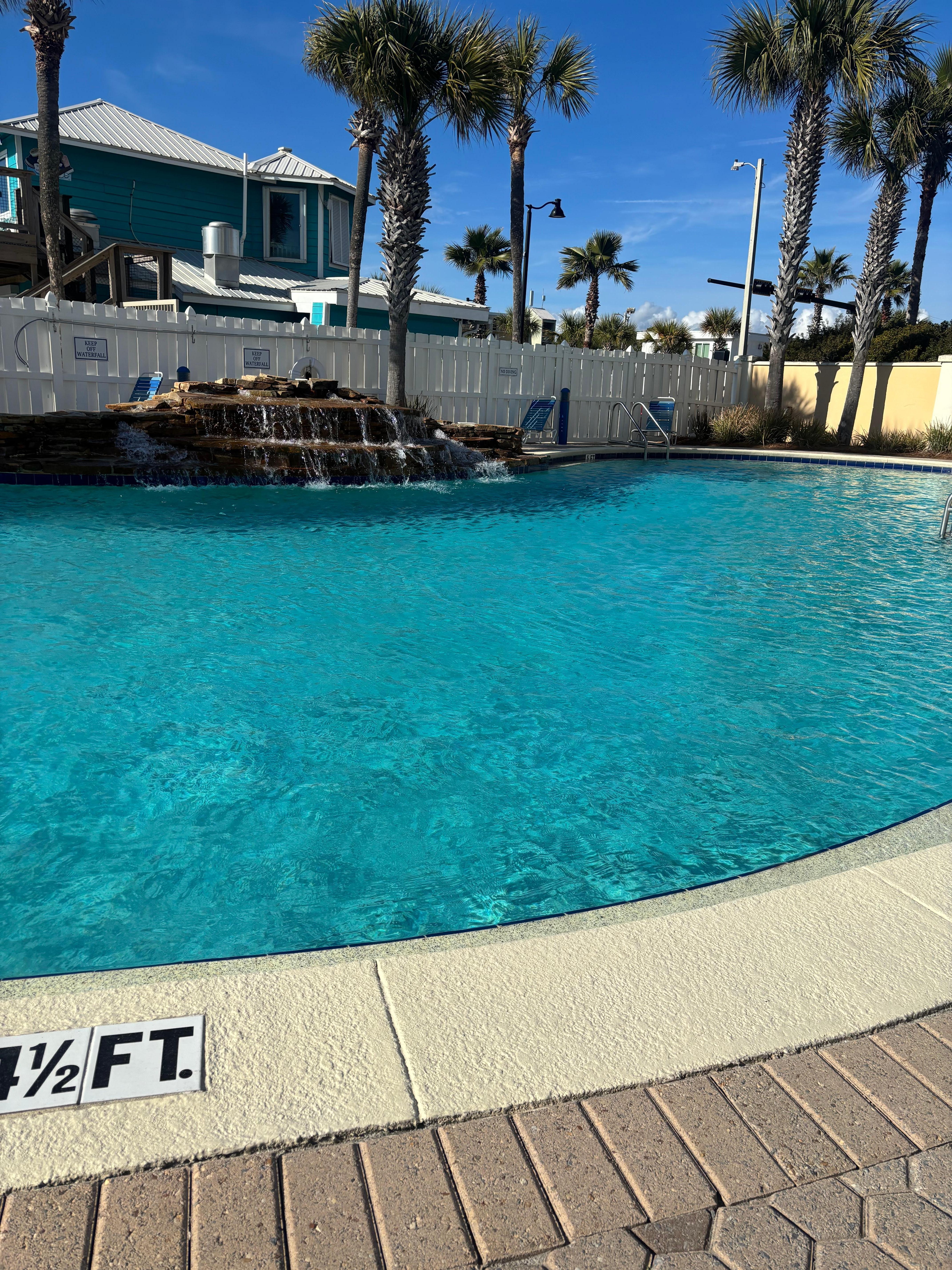 Waterfall at the pool