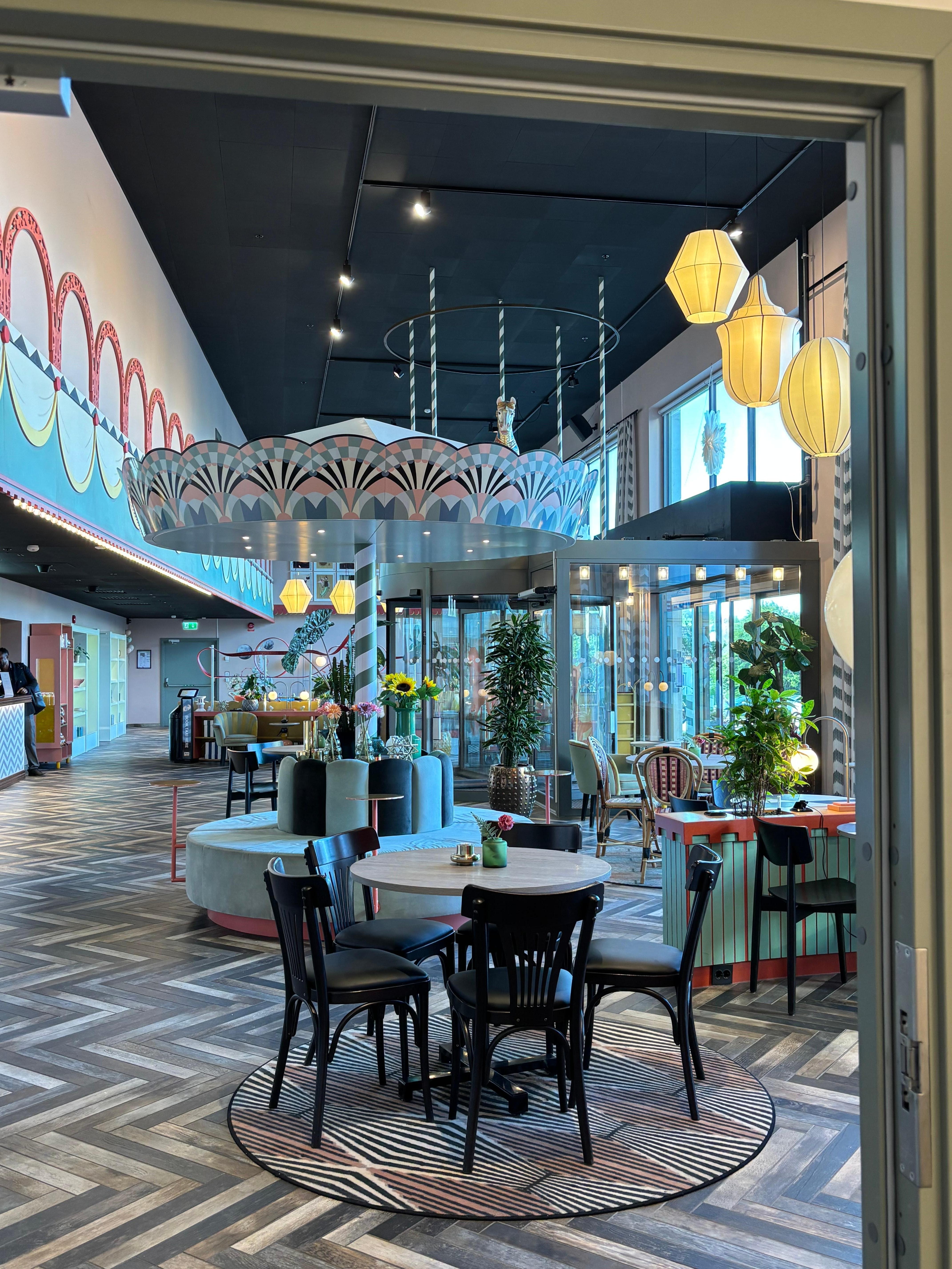The reception area.