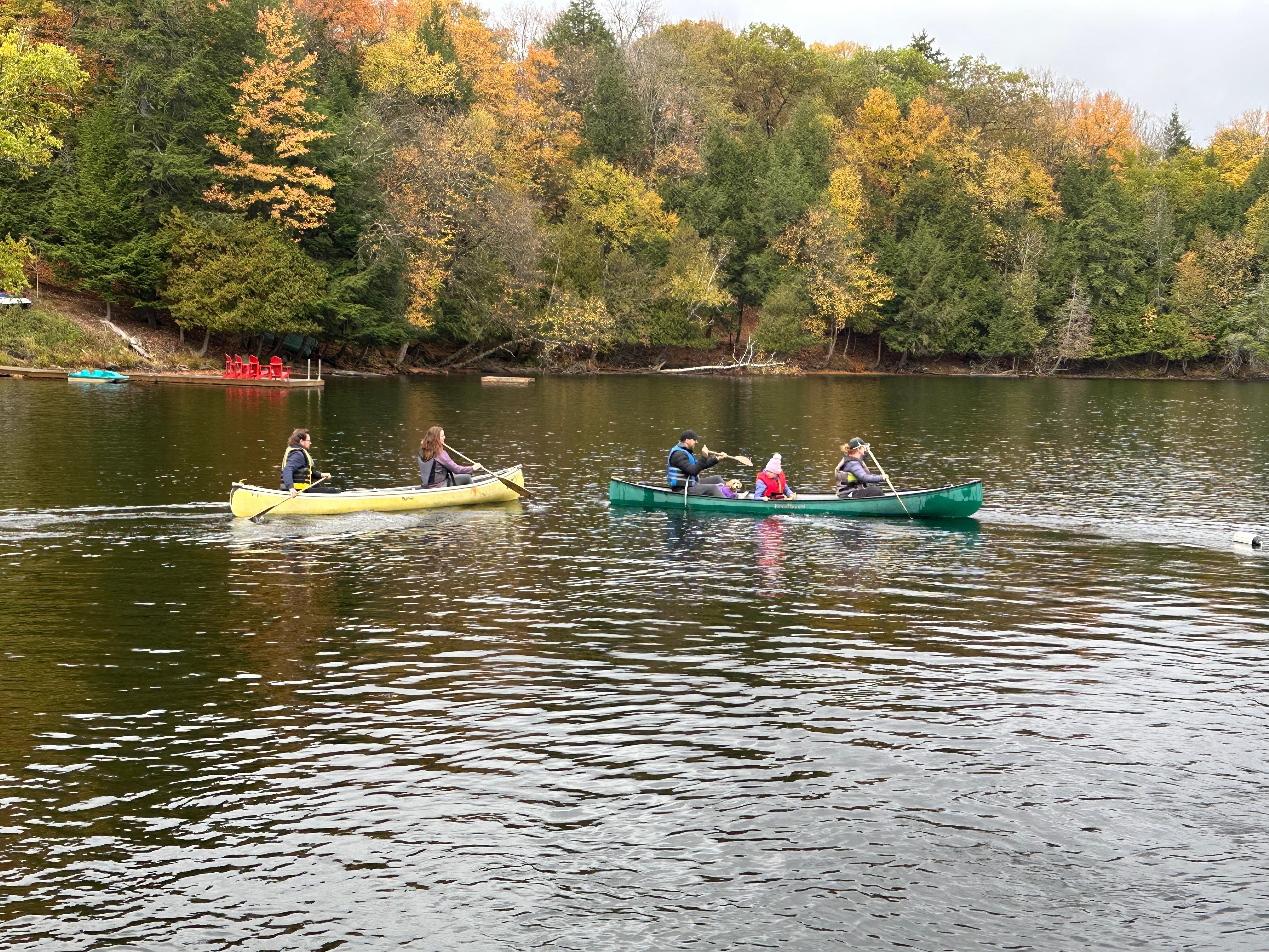 Canoeing on the lake