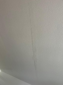 Water damage on ceiling.