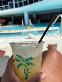 Relaxing at the pool