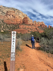 One can hike many different trails right from the house!