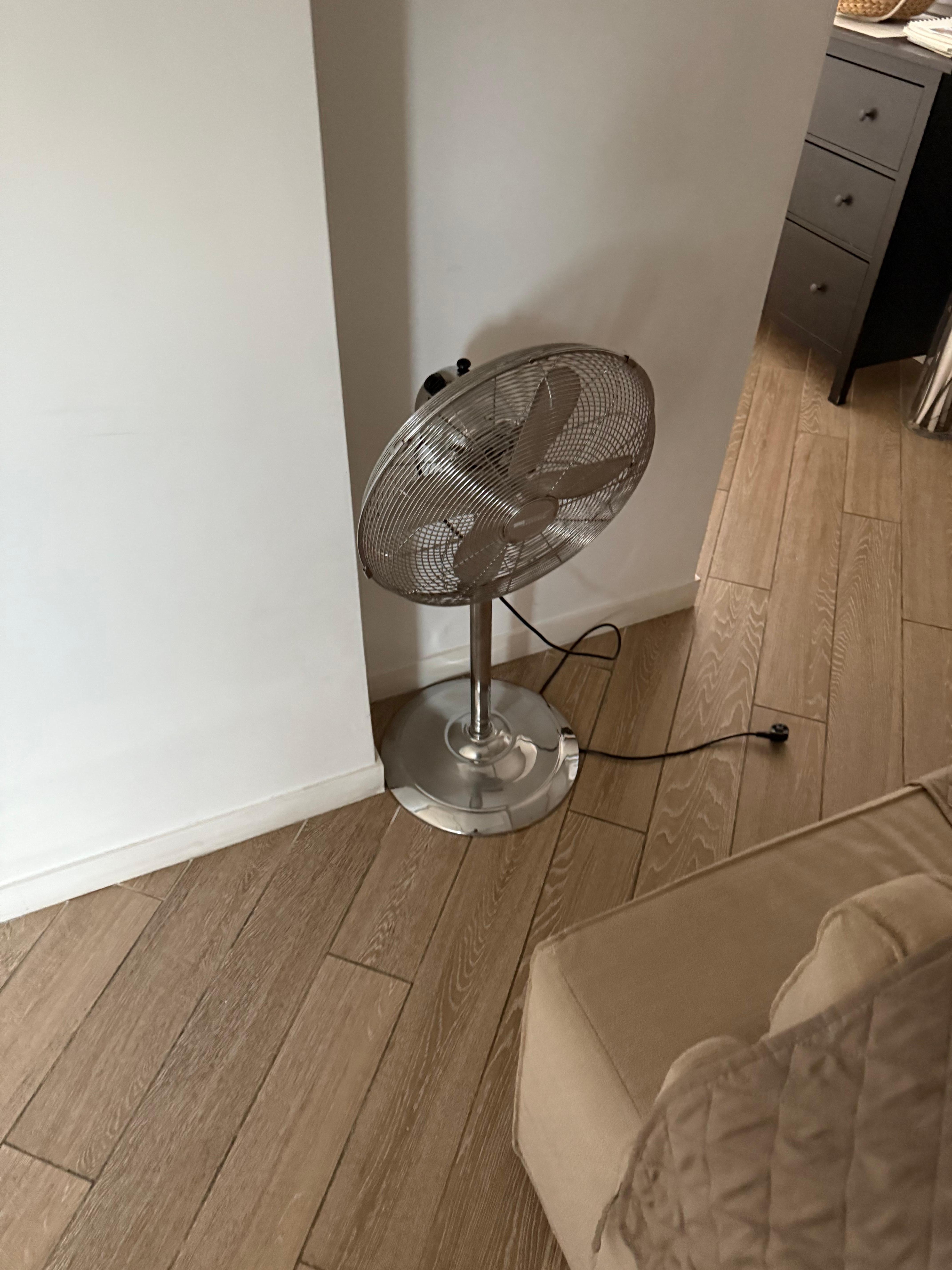 Fan was placed in the middle of the apartment so air could be moved.