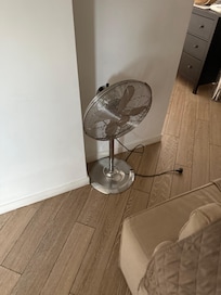 Fan was placed in the middle of the apartment so air could be moved.
