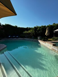 Secluded and super private. Lovely pool and backyard.