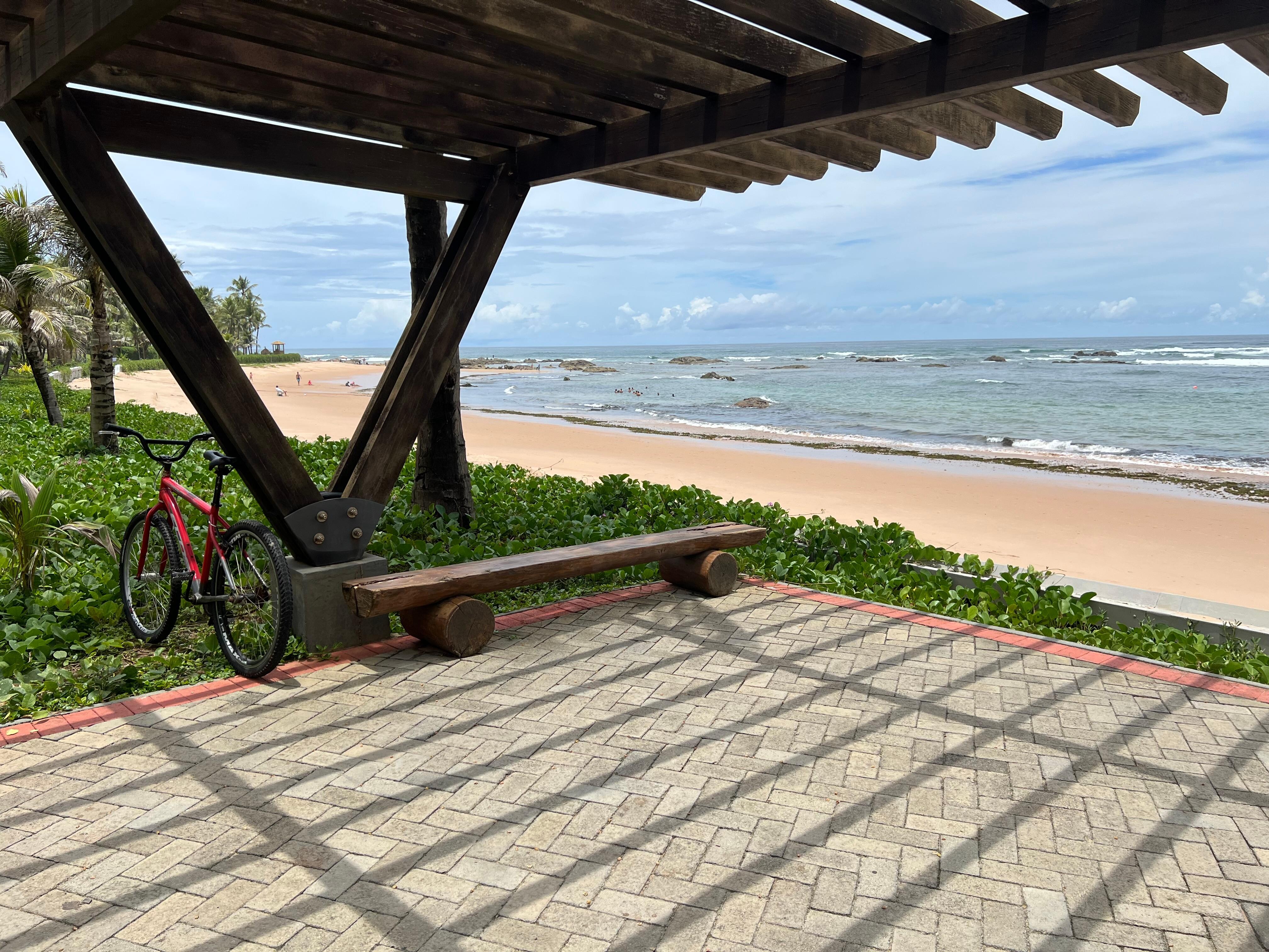 Close to the guard stands on beach