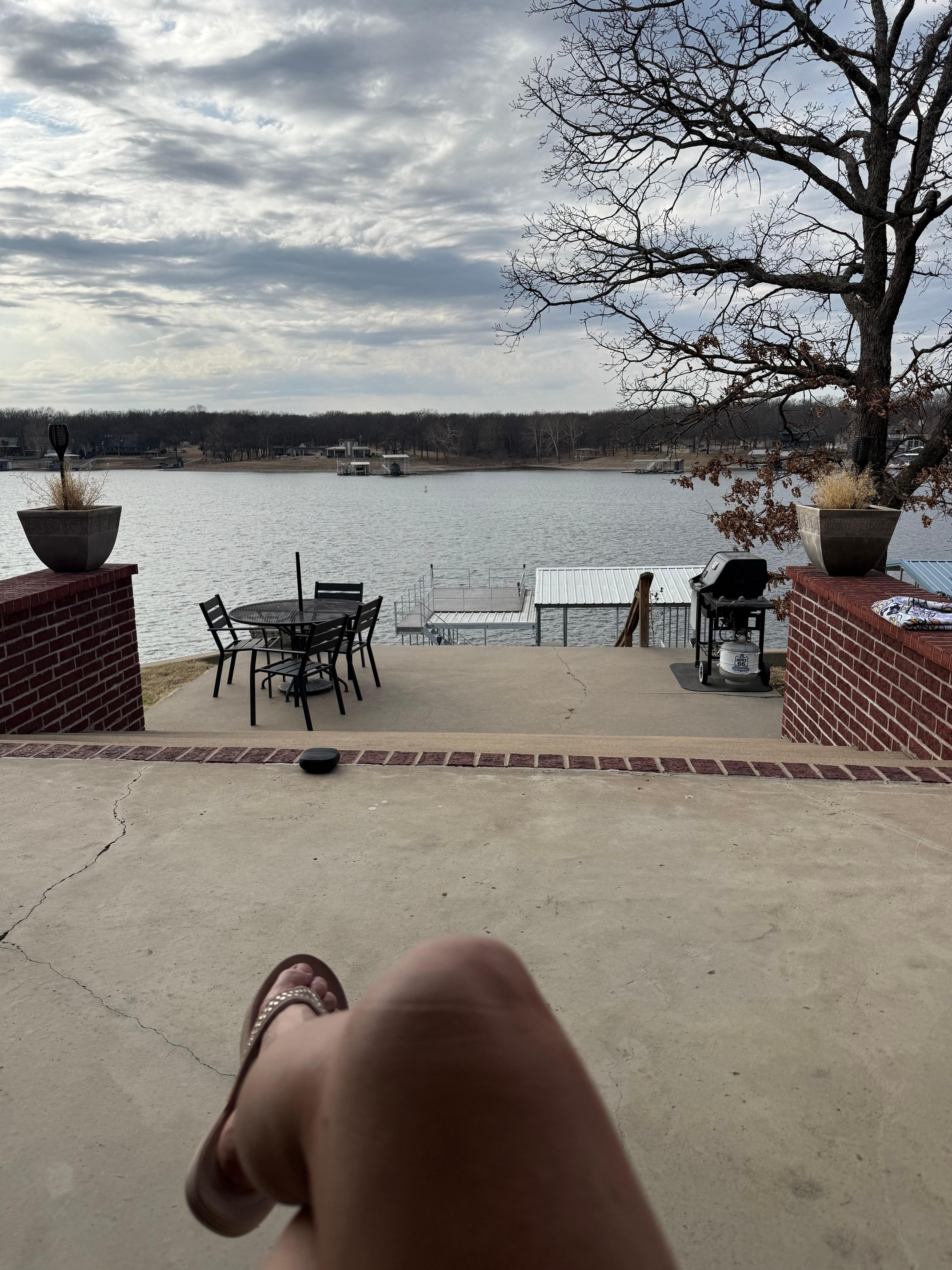 Covered back patio views with a private dock to use. 
