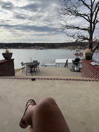 Covered back patio views with a private dock to use.