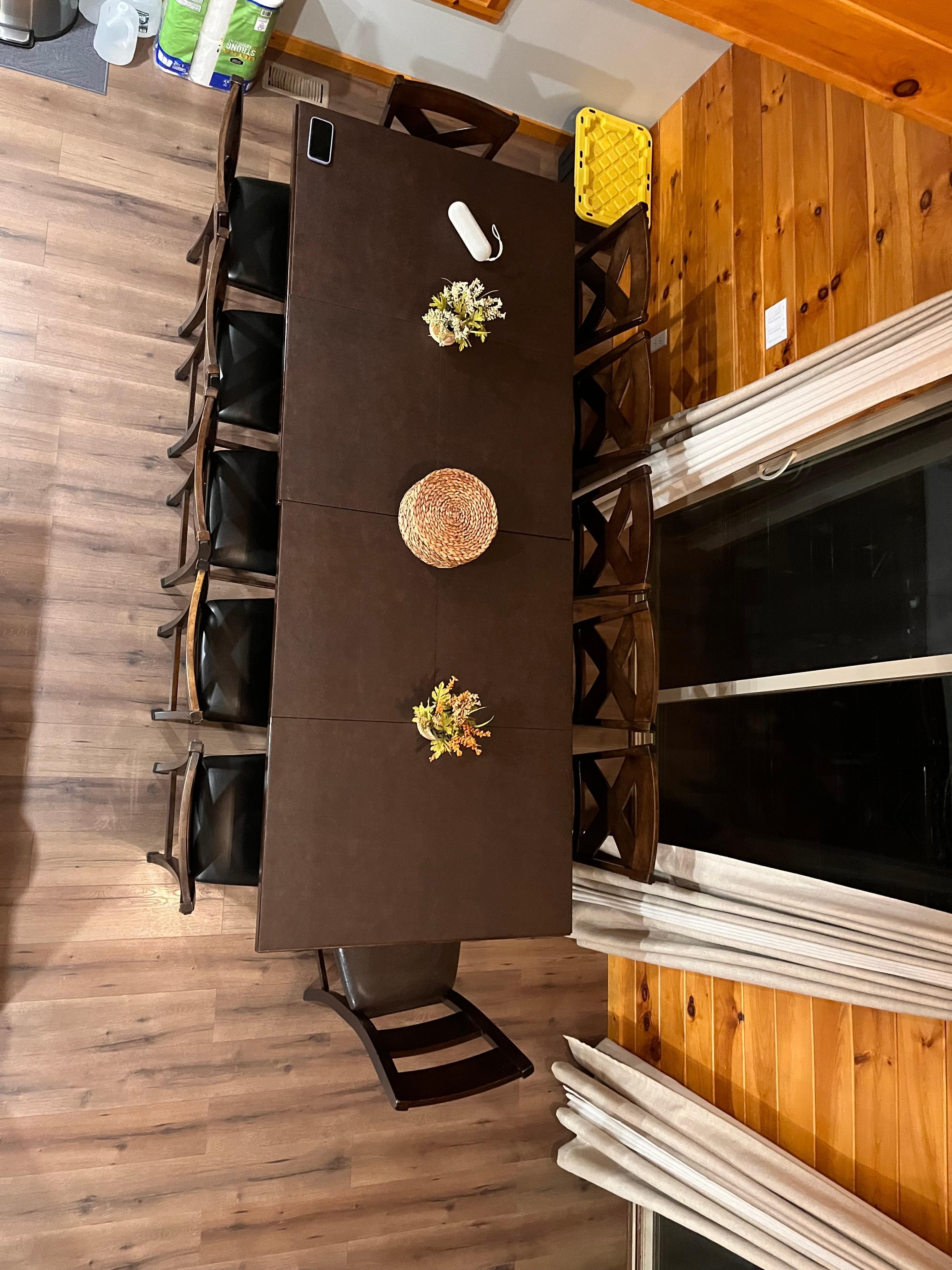 Dining table from loft above