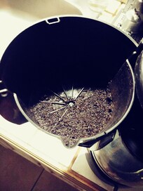 Old coffee grounds from previous renters.