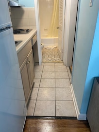 Dirty and inexplicably wet floor