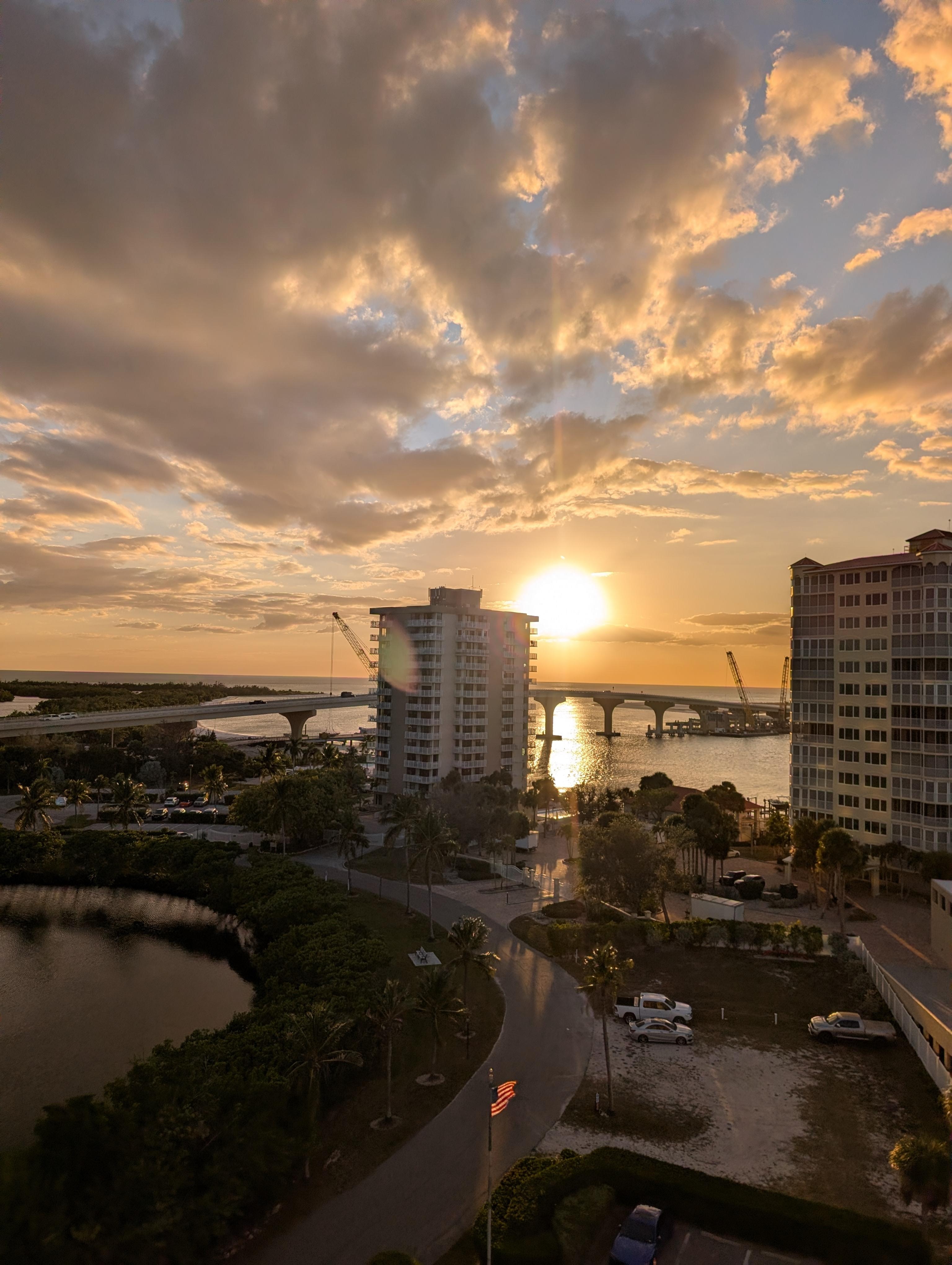 Sunset from balcony. 