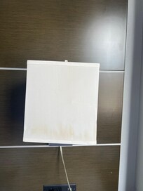 Lamp that did not work, and was horribly stained. Not pictured : The fan with an insane amount of dust.