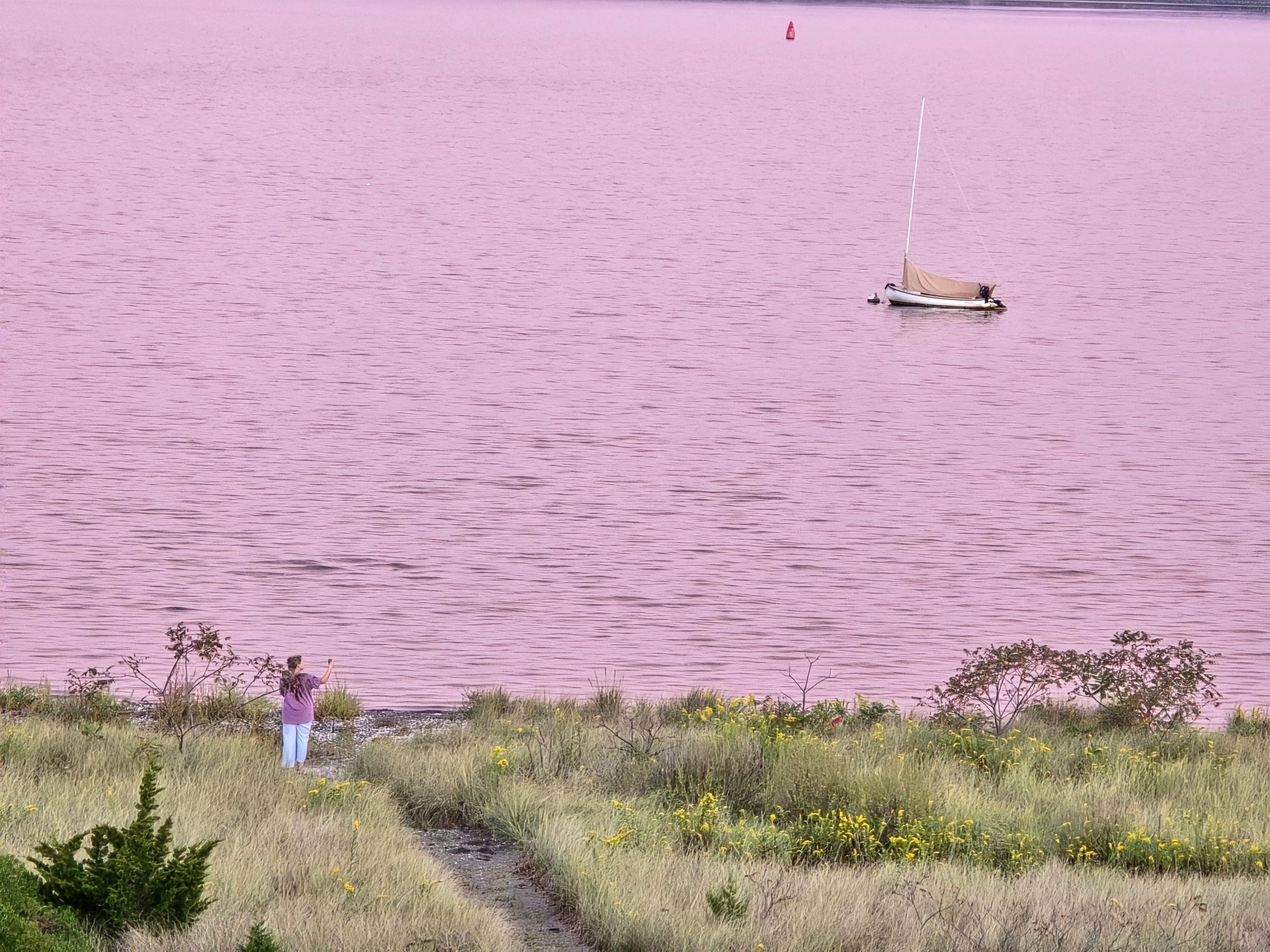 The bride early on wedding day at sunrise.