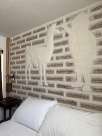 Beautiful salt art on the wall of our room!