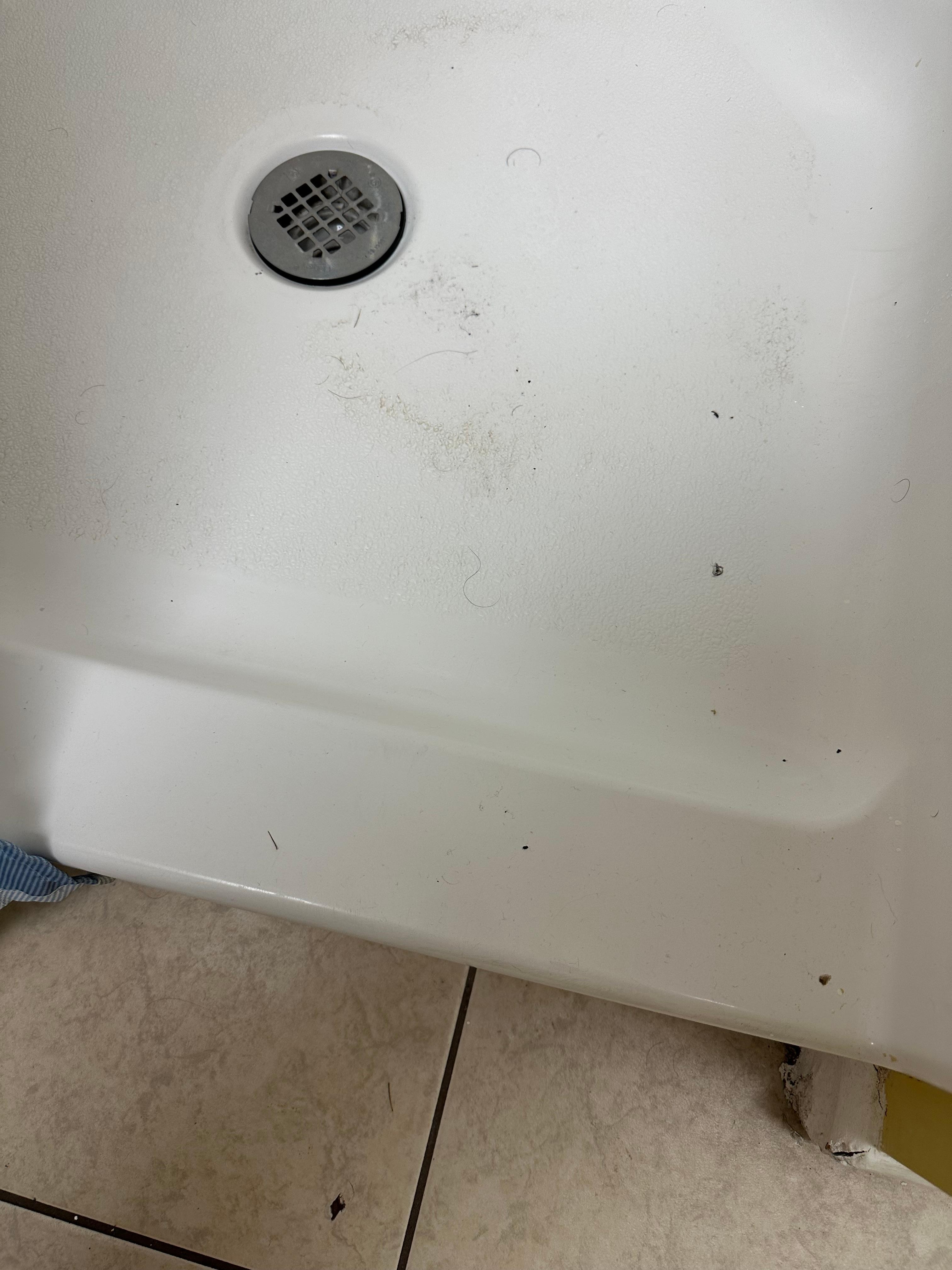 Was this shower ever cleaned after last couple guests?