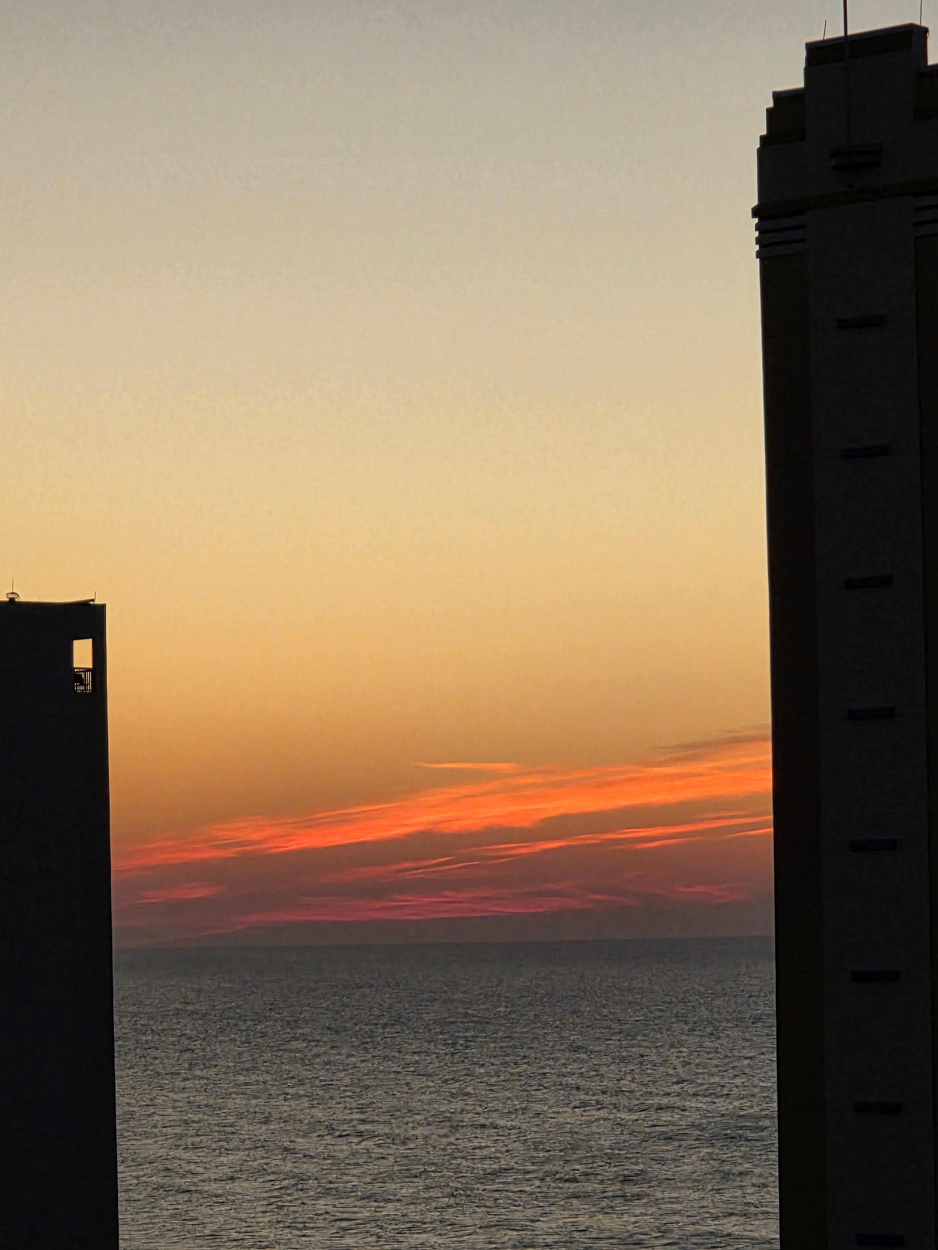 Our "ocean view" at sunset. 