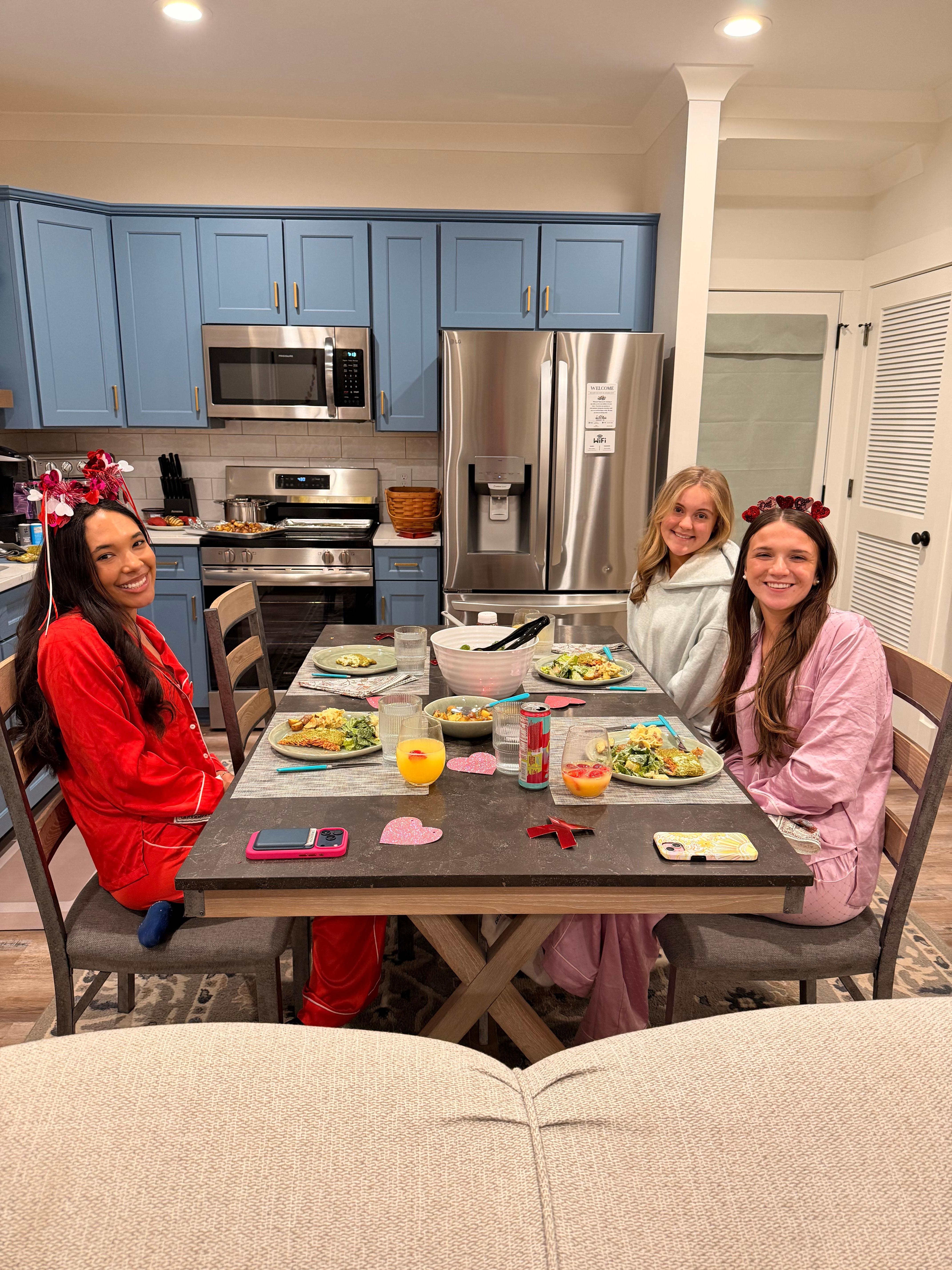 Home cooked Galentines dinner.  Kitchen has everything you need.  