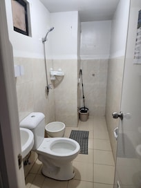 Dirty bathroom with zero toilet paper or any supplies