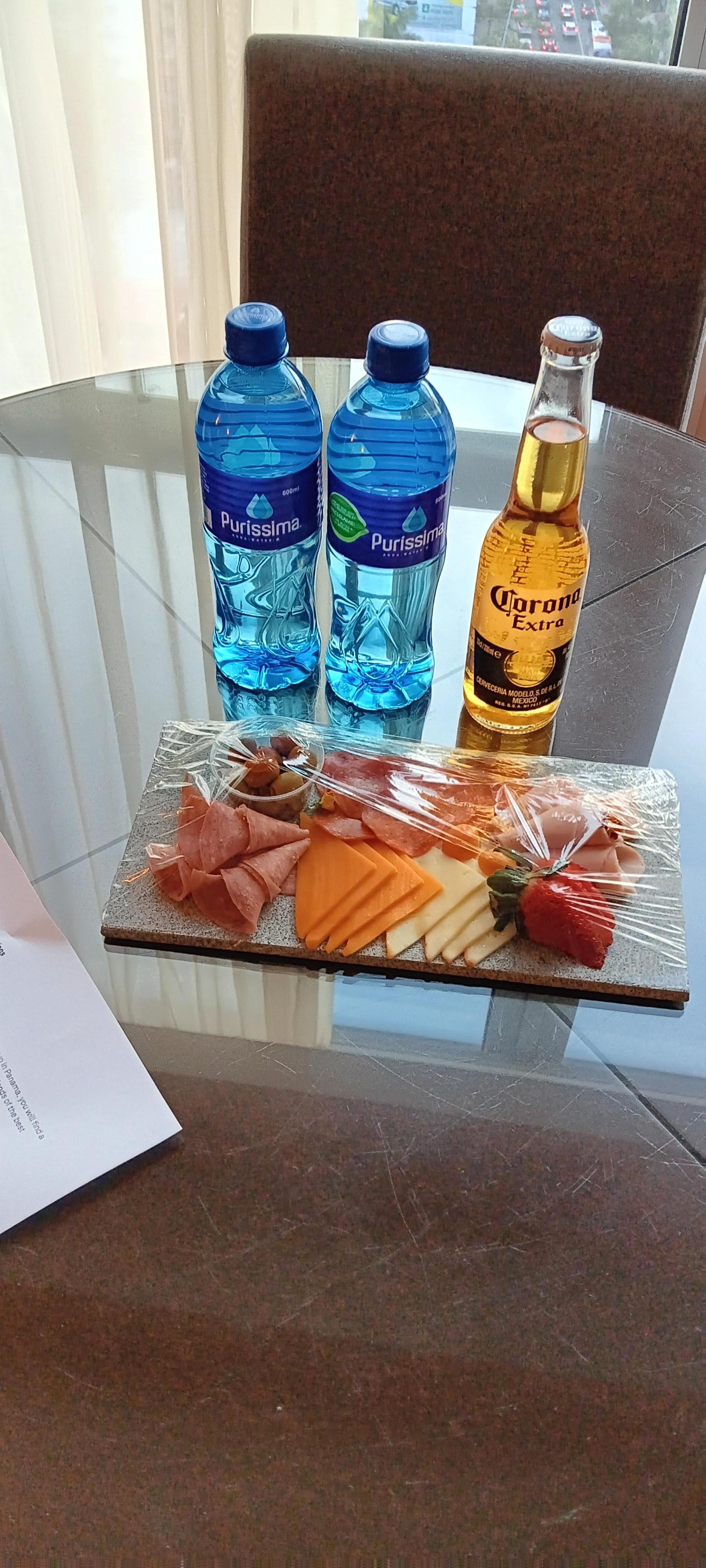 Welcome charcuterie board (Nice idea, but I don't eat pork)