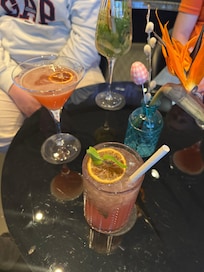 The drinks from the bar at the hotel