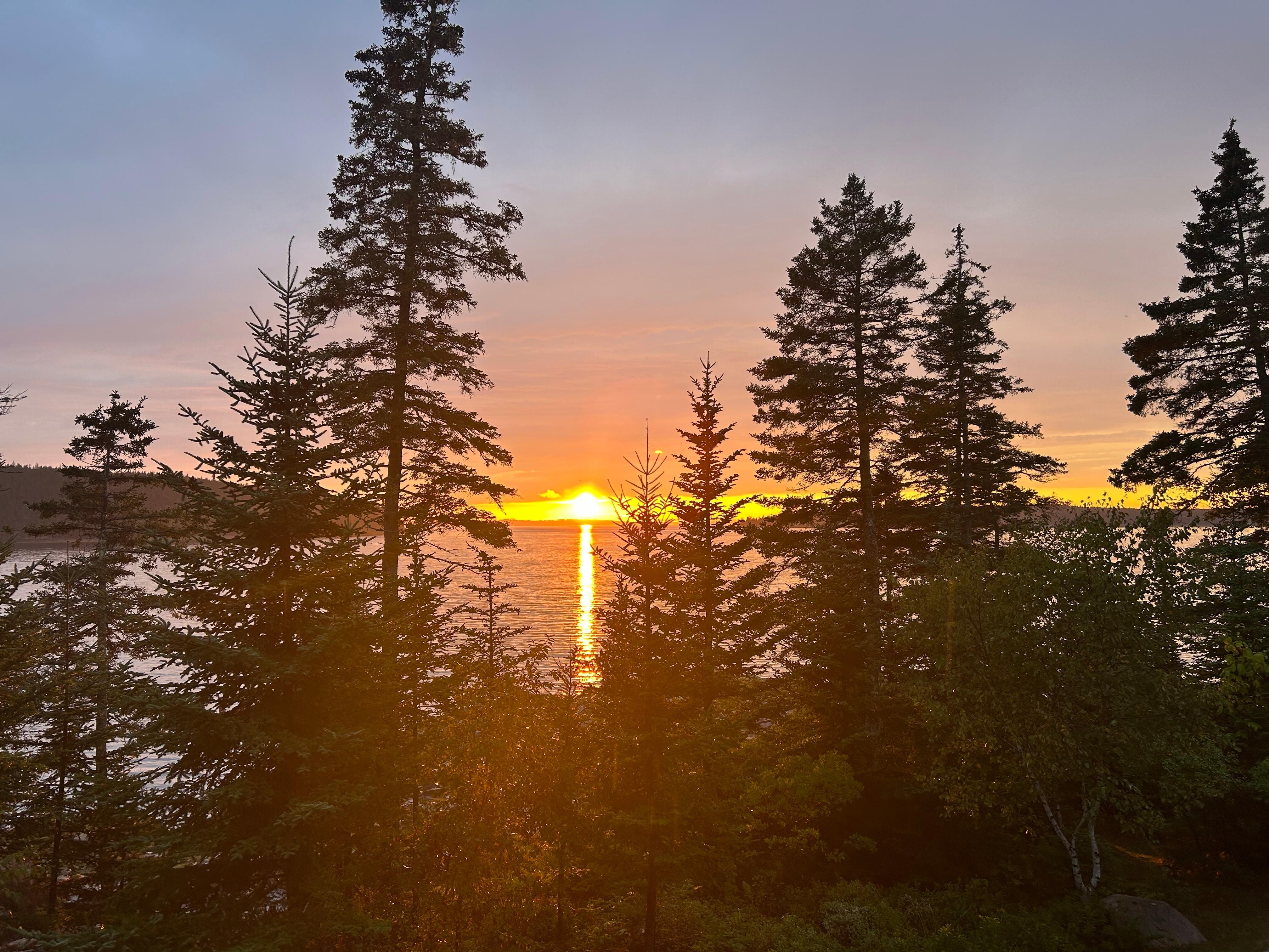 Clearing sky sunset from deck