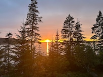 Clearing sky sunset from deck