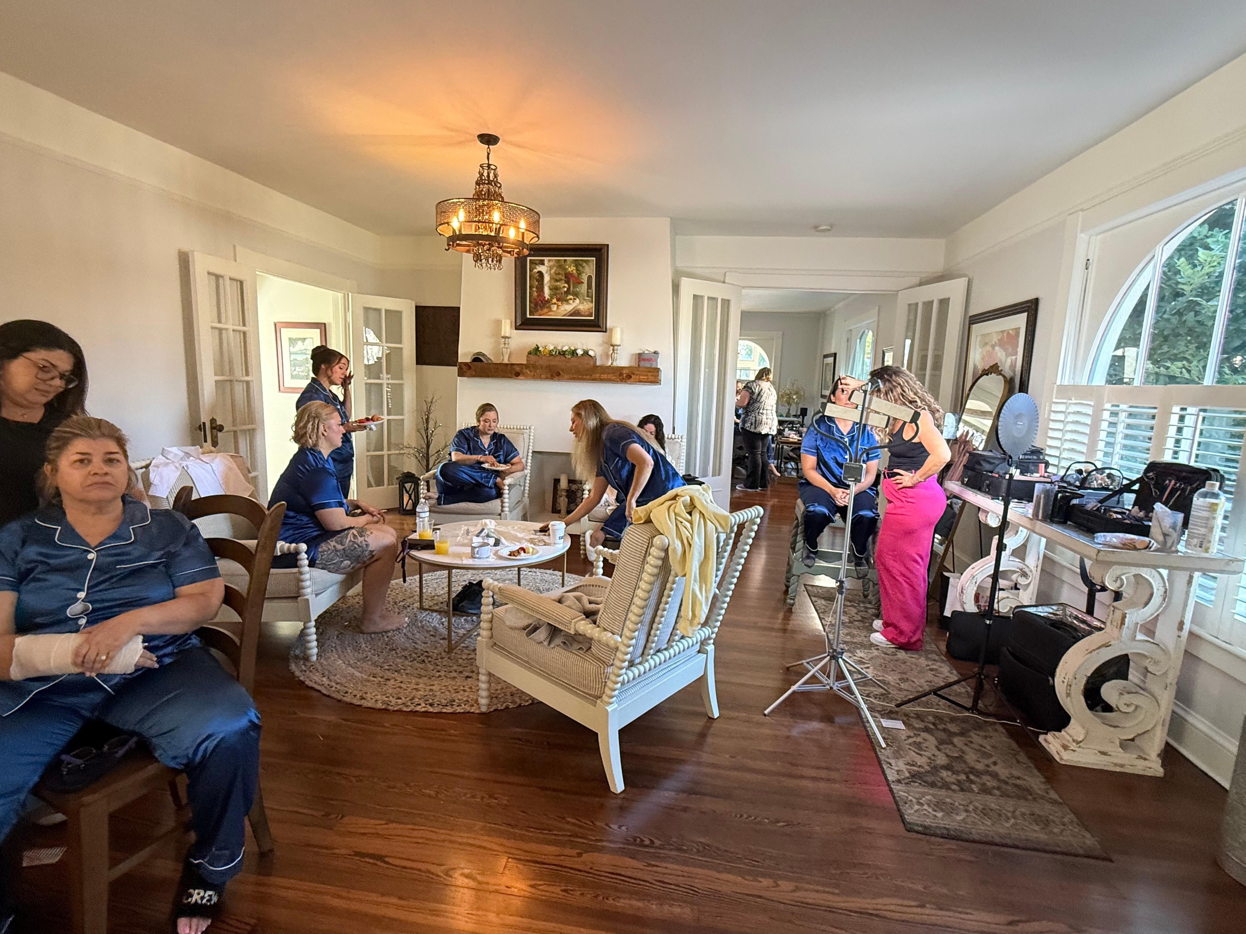 The day of our daughter's wedding.  We used the house for all the girls to get ready.  It was a wonderful place to be able to be all together.