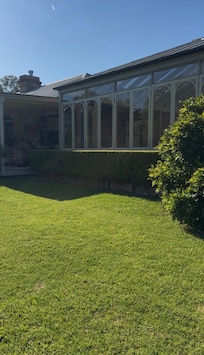 Shared pool access via host home back patio