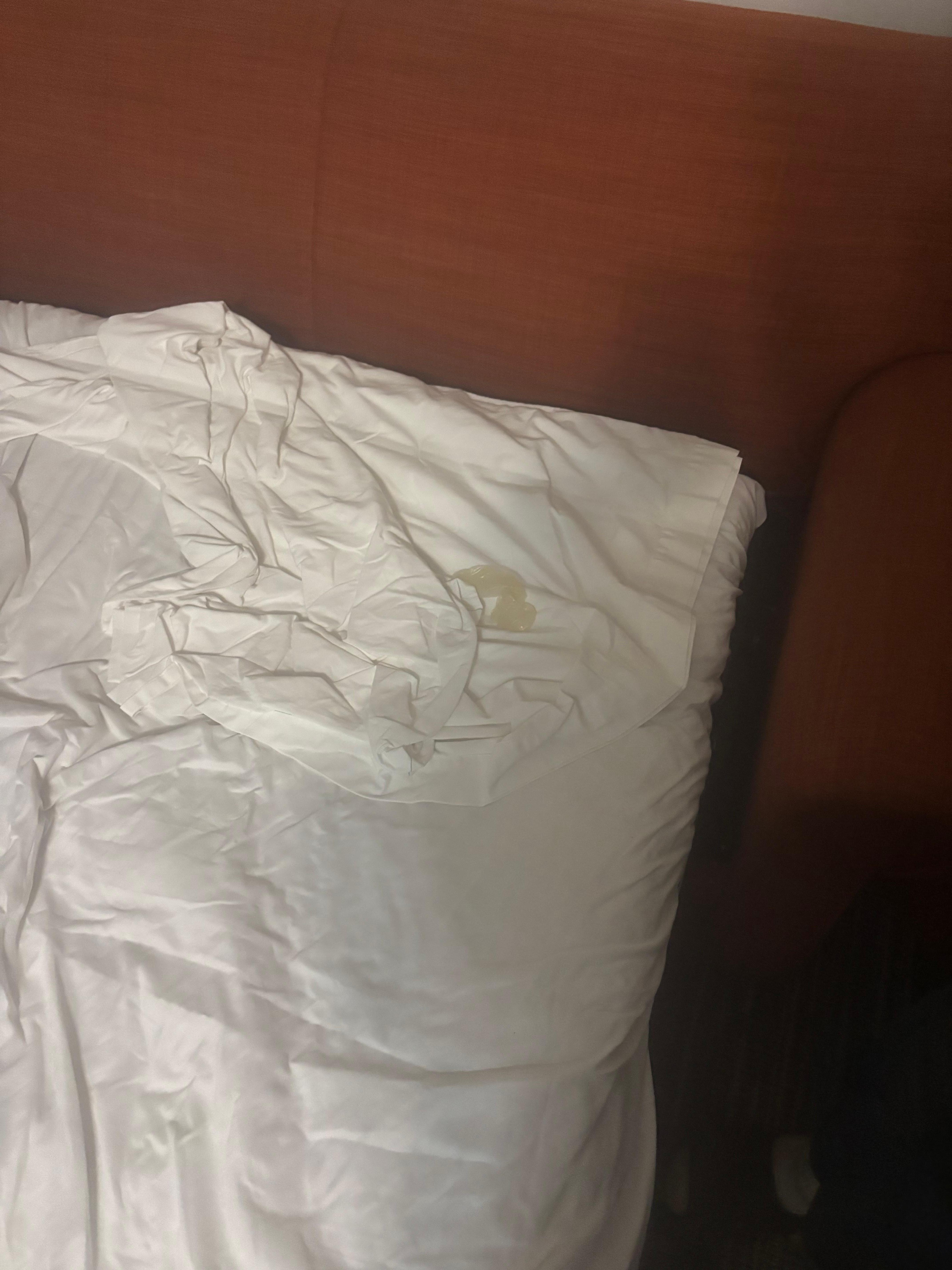 Used condom in sofa bed 