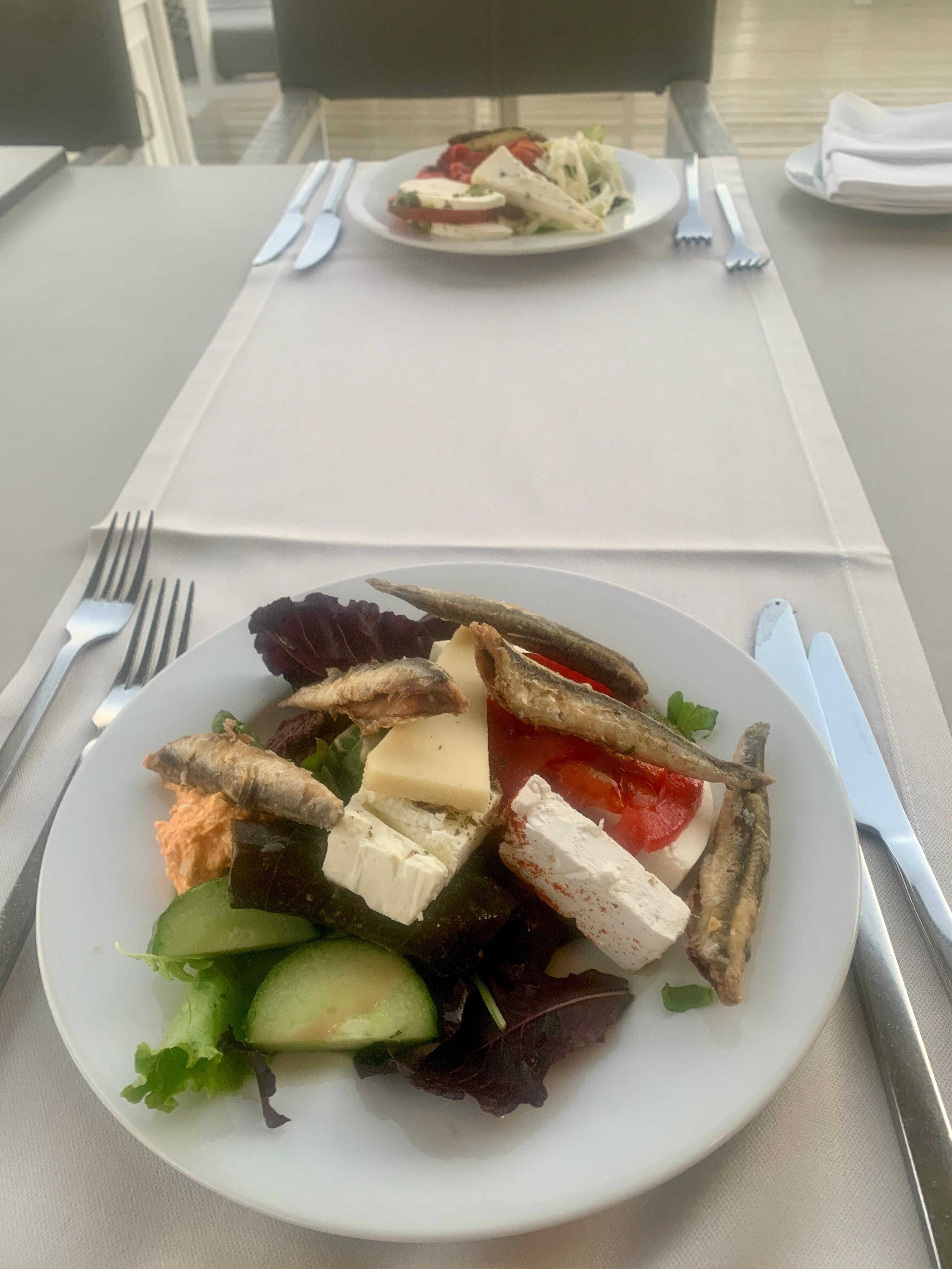 Just our appetizer plate from the buffet! We had 2 more courses and then amazing desserts 