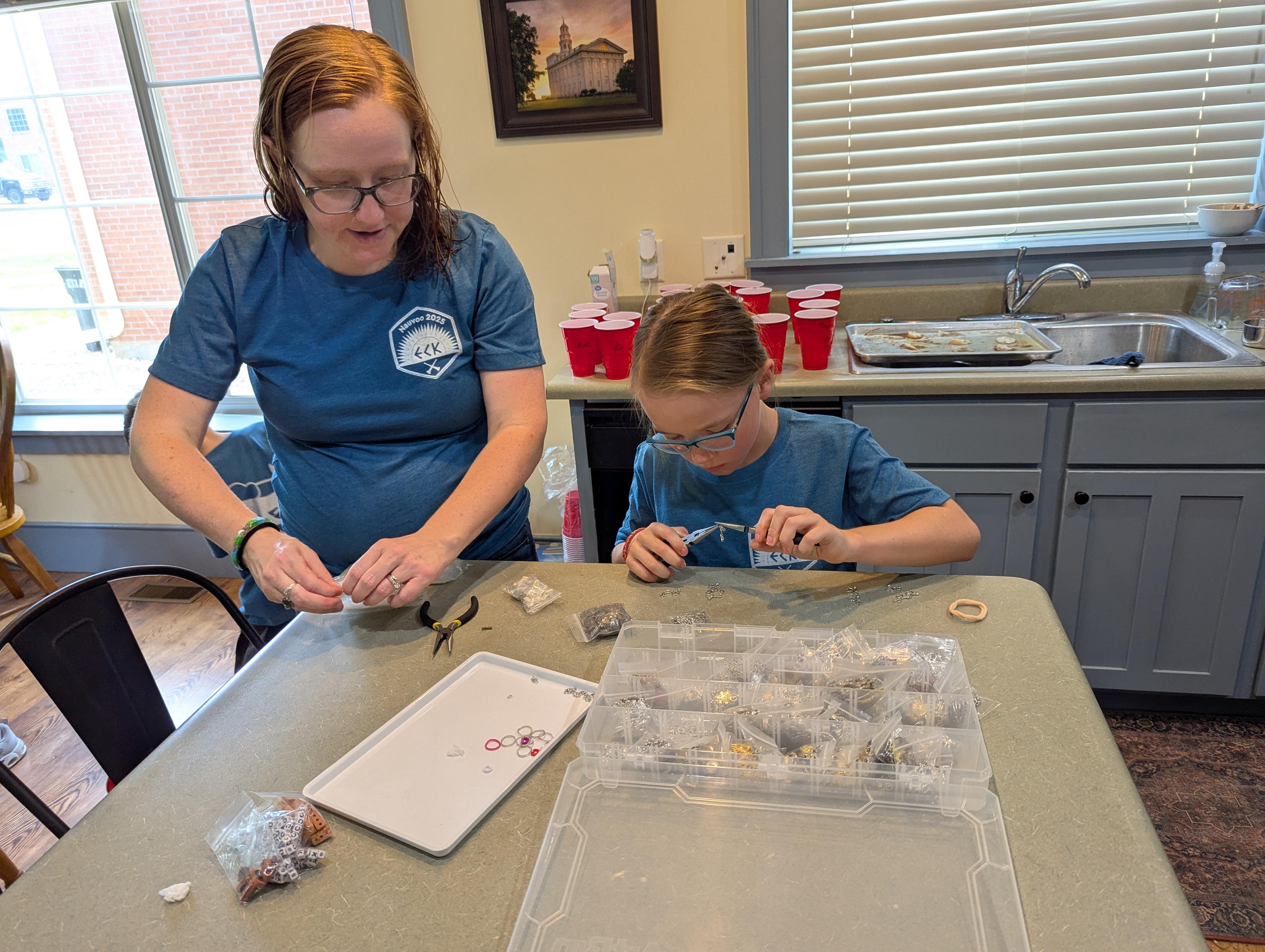 The blue cabinets, baseboards, and trim were unique but fitting.