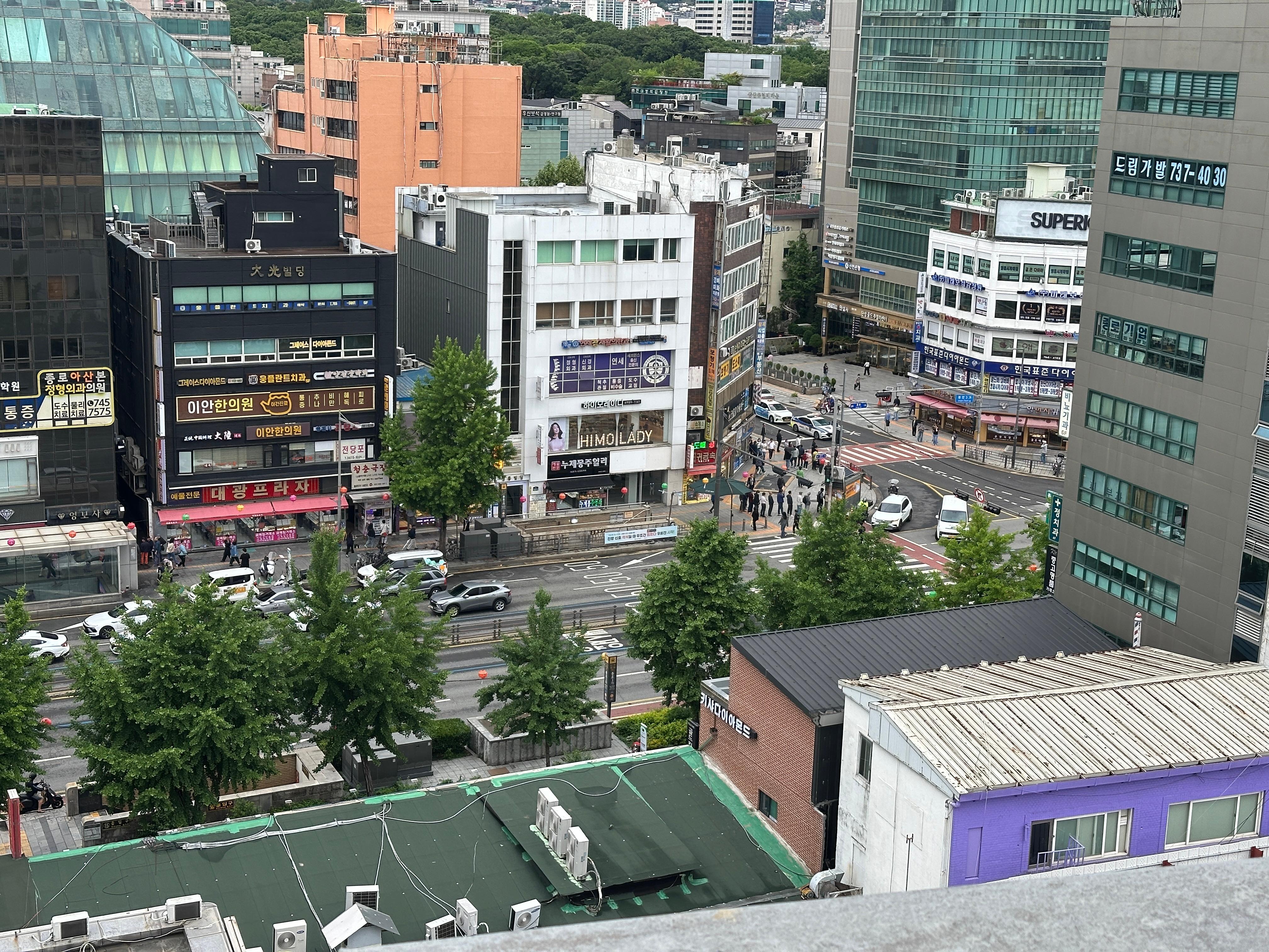 View from hotel rooftop