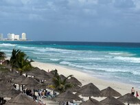 The view looking north from the beach