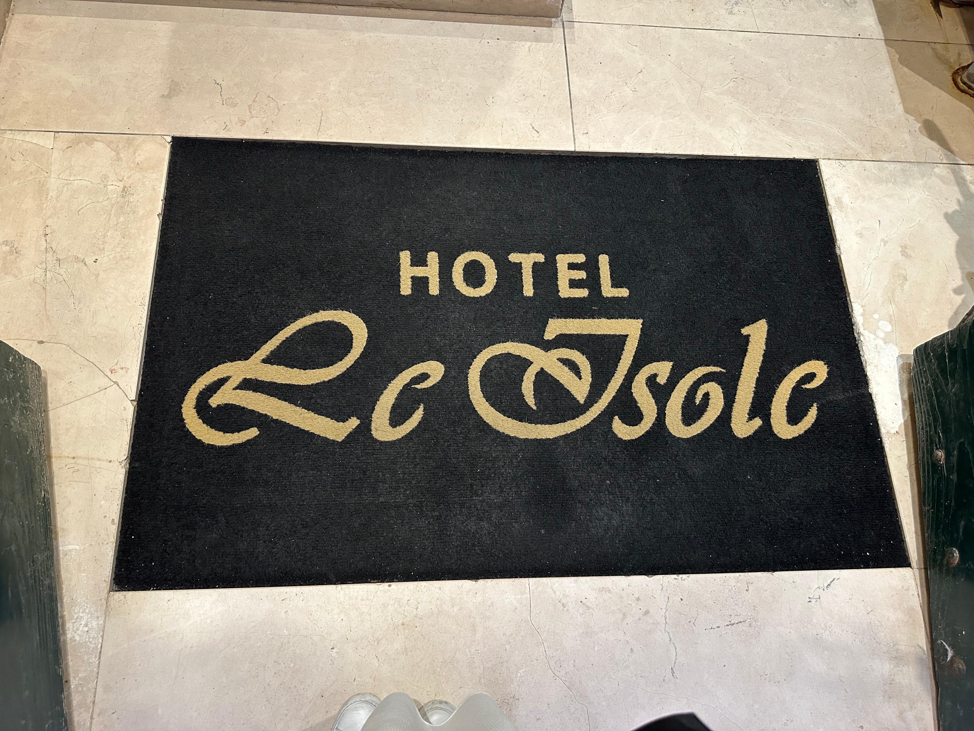 Entrance mat to the hotel
