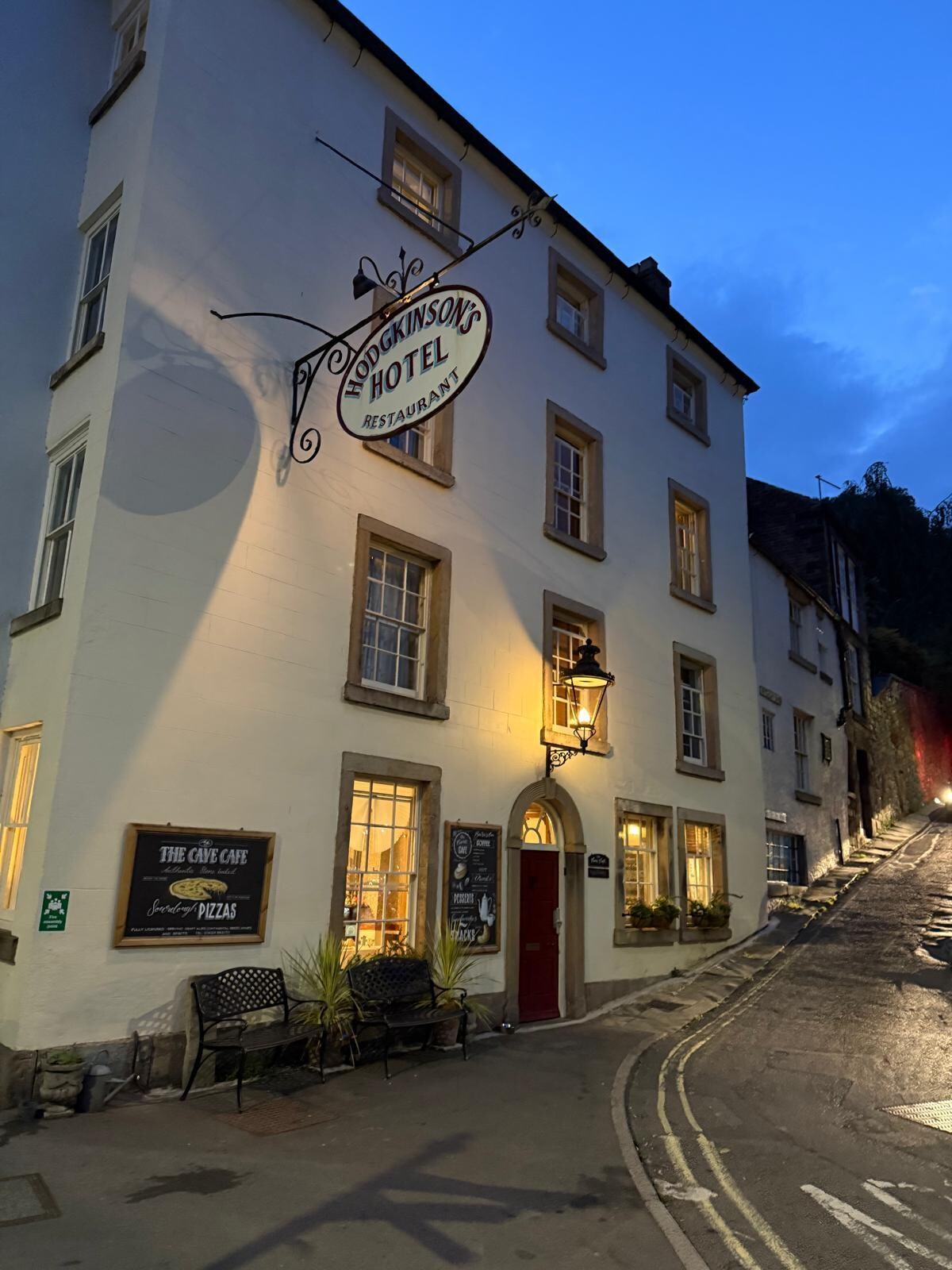 Front of hotel, you can just see the hill to the right which leads to the parking