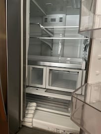 None working refrigerator during family vacation paid premium price for the property.the repair company left it in this condition. Not repaired.