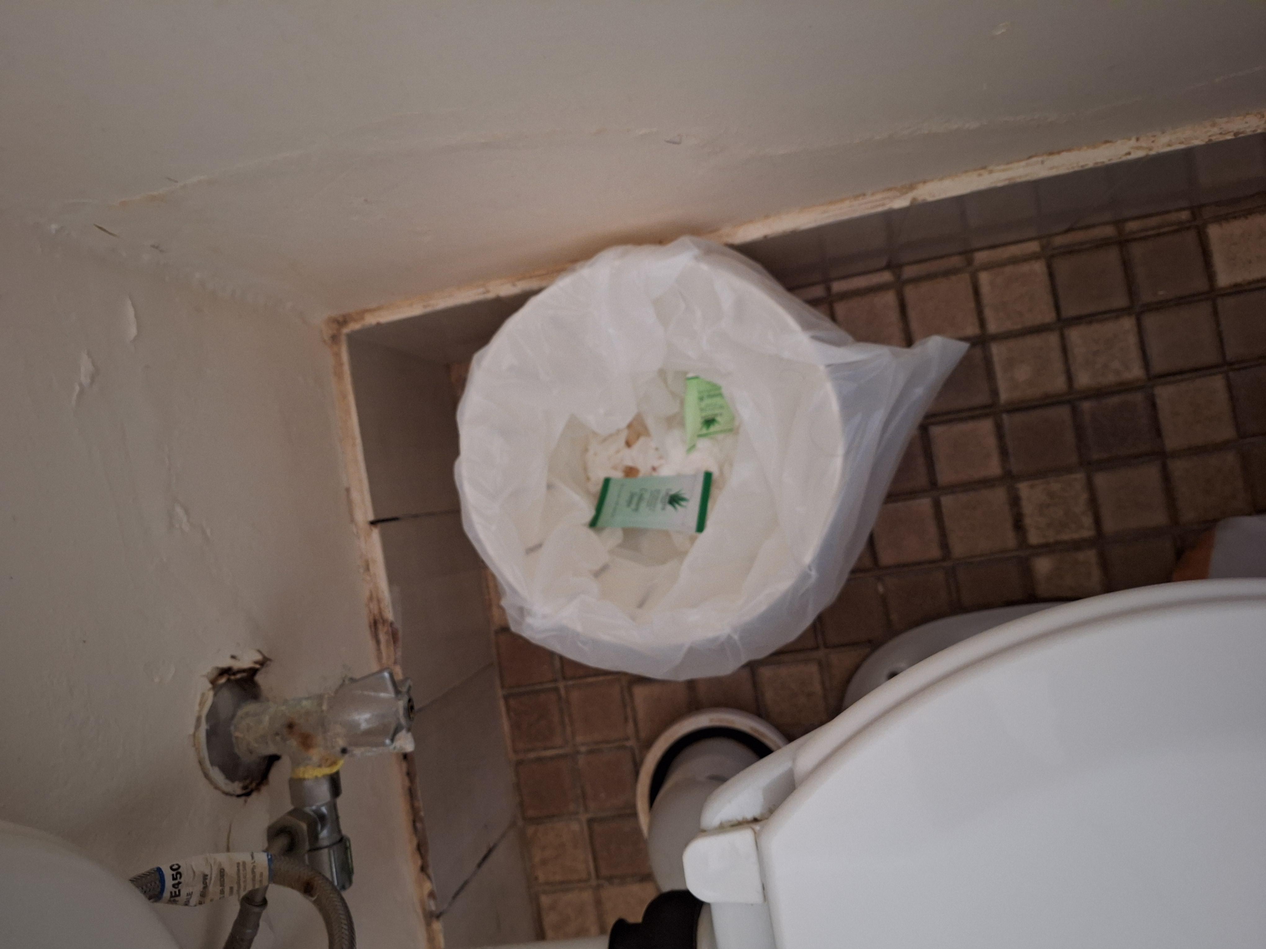 Bathroom tidy not emptied after the last guest