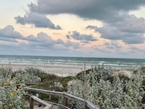 View of ocean from boardwalk.