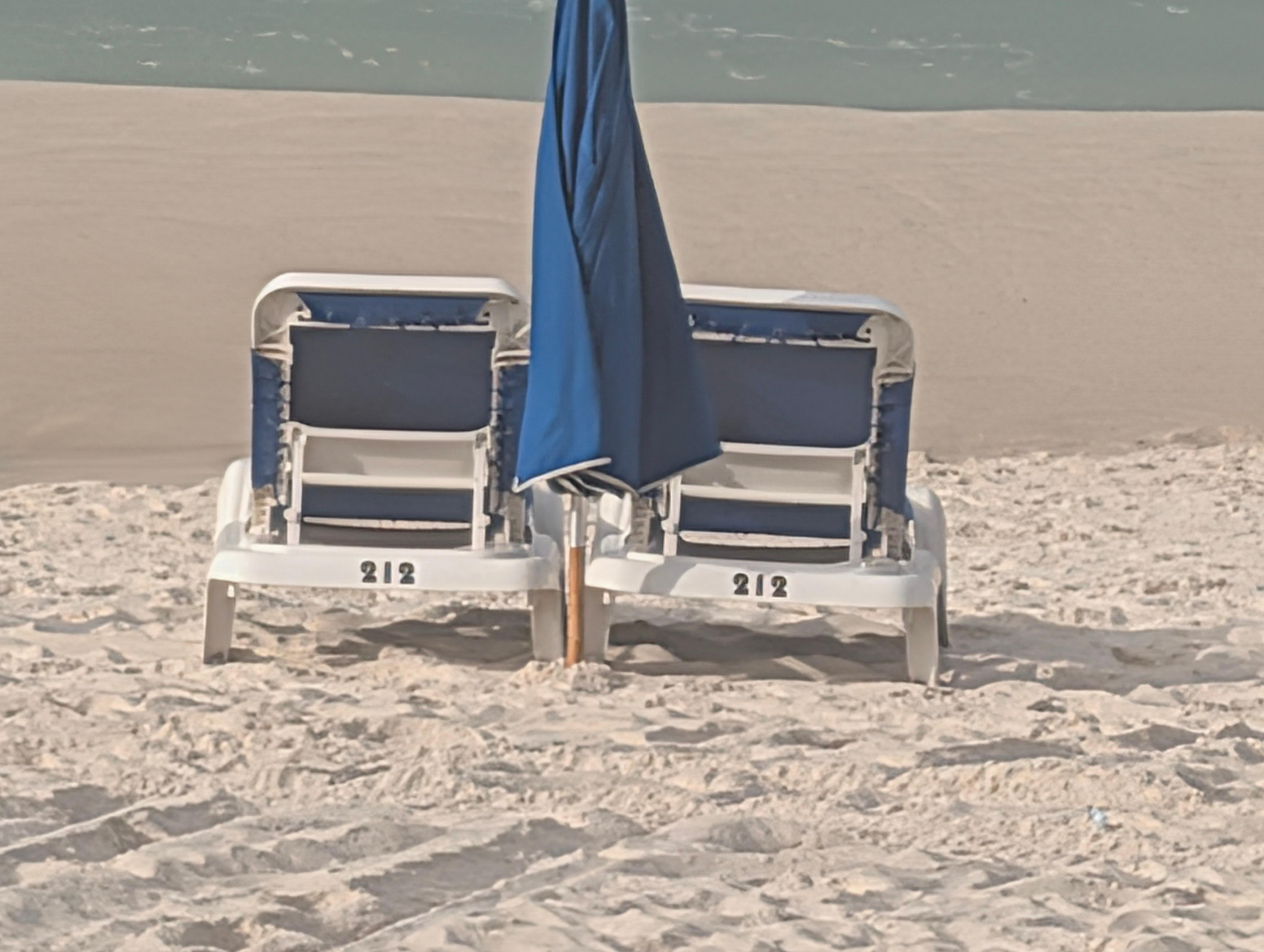 Provided lounges and umbrella